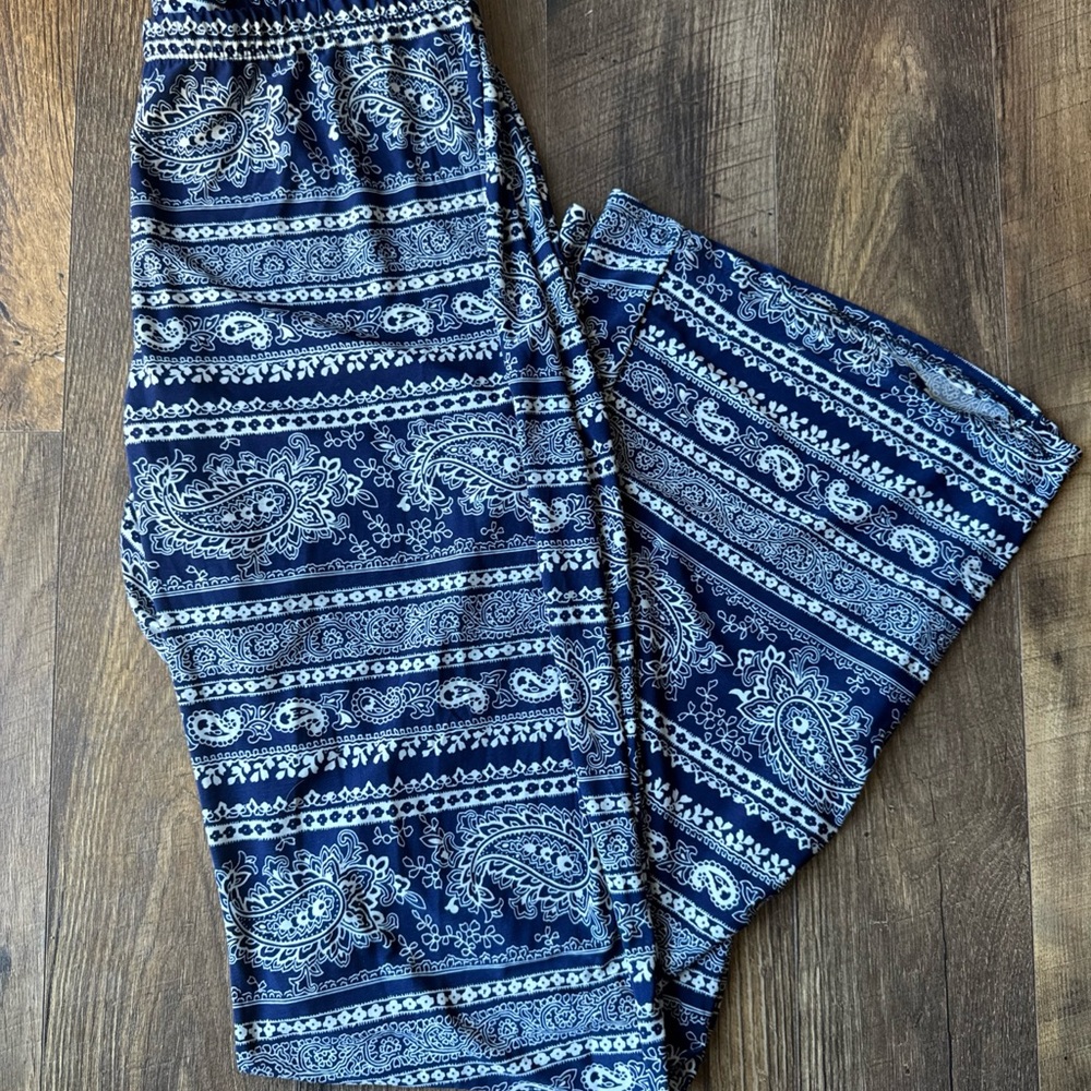 Mauve Blue Paisley Pants